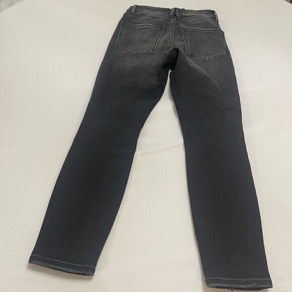 Good American Black Destroyed Skinny Denim Jeans Size 2/26 - Picture 9 of 11